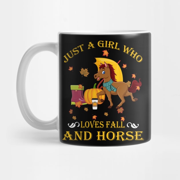 Just A Girl Who Loves Fall & Horse Funny Thanksgiving Gift by LiFilimon